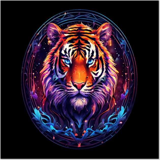 A Majestic Tiger in Logo Style Wall Art by BirdsnStuff