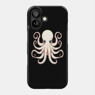 Octopus in Peach Color Phone Case