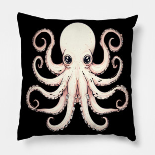 Octopus in Peach Color Pillow