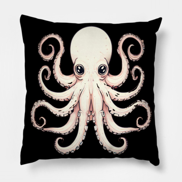 Octopus in Peach Color Pillow by BirdsnStuff