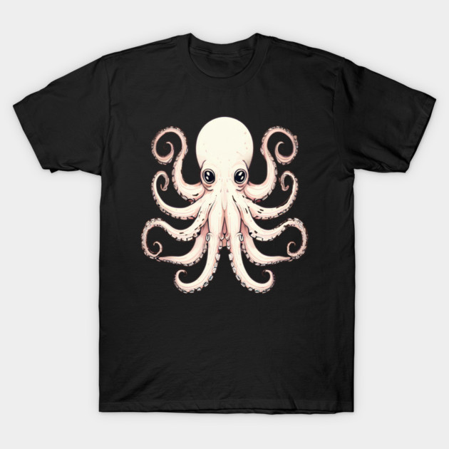 Octopus in Peach Color T-Shirt by BirdsnStuff
