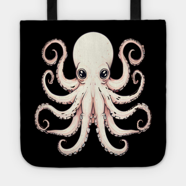 Octopus in Peach Color Tote by BirdsnStuff