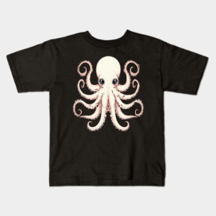 Octopus in Peach Color Kids T-Shirt