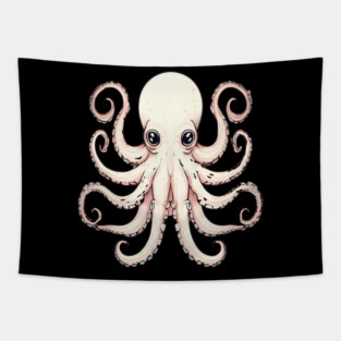 Octopus in Peach Color Tapestry