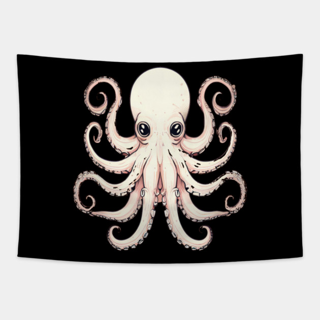 Octopus in Peach Color Tapestry by BirdsnStuff
