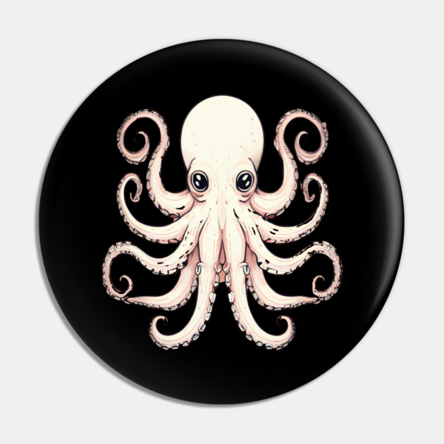 Octopus in Peach Color Pin by BirdsnStuff