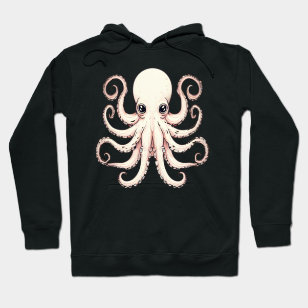 Octopus in Peach Color Hoodie by BirdsnStuff