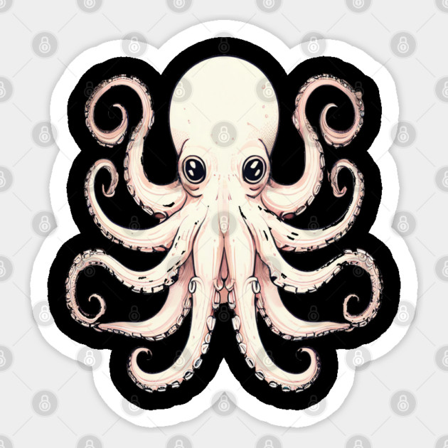 Octopus in Peach Color Sticker by BirdsnStuff