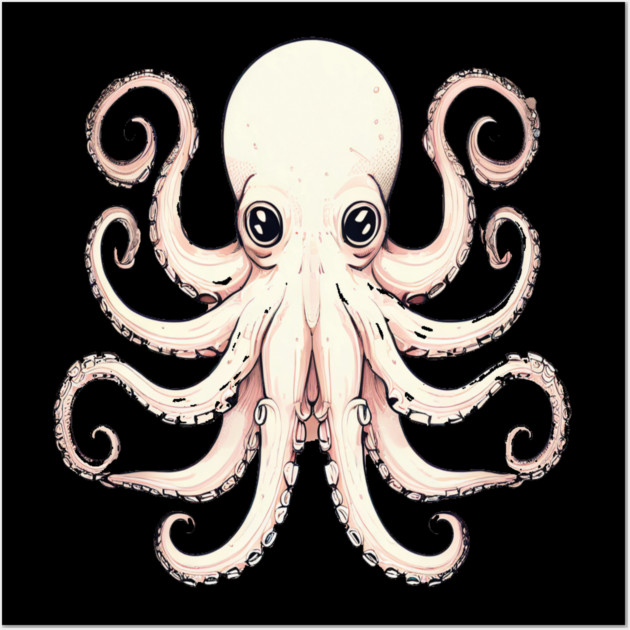 Octopus in Peach Color Wall Art by BirdsnStuff