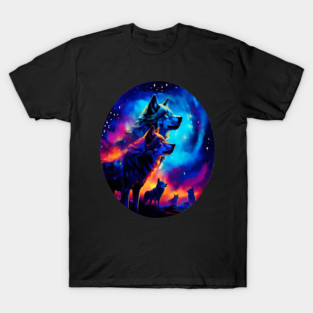 Bold Colorful Wolves T-Shirt