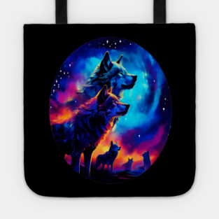 Bold Colorful Wolves Tote