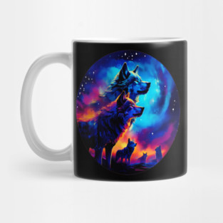 Bold Colorful Wolves Mug