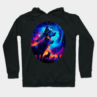 Bold Colorful Wolves Hoodie