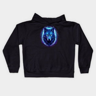 A Wolf in Logo Style Art Kids Hoodie