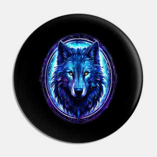 A Wolf in Logo Style Art Pin
