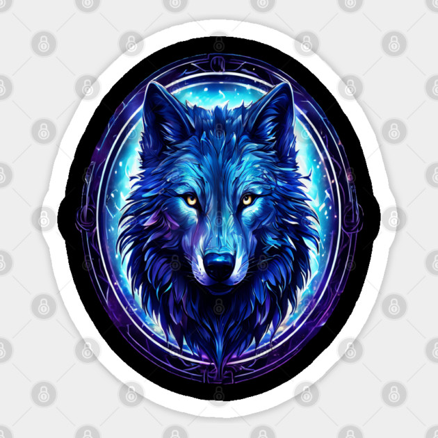 A Wolf in Logo Style Art Sticker by BirdsnStuff