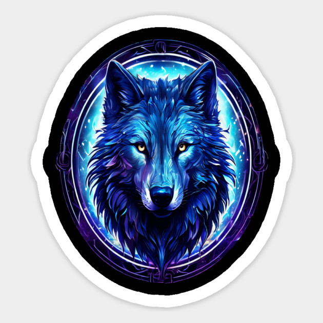 A Wolf in Logo Style Art Magnet by BirdsnStuff