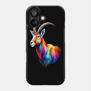 Wild Ibex in Rainbow Colors Phone Case
