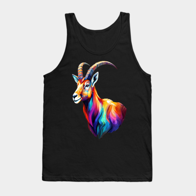 Wild Ibex in Rainbow Colors Tank Top by BirdsnStuff