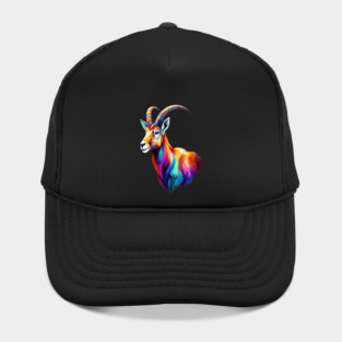Wild Ibex in Rainbow Colors Hat