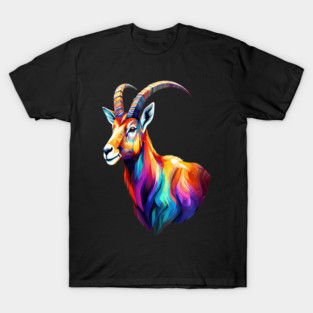 Wild Ibex in Rainbow Colors T-Shirt