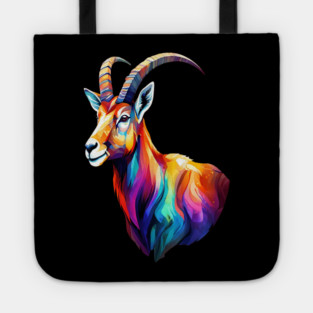 Wild Ibex in Rainbow Colors Tote