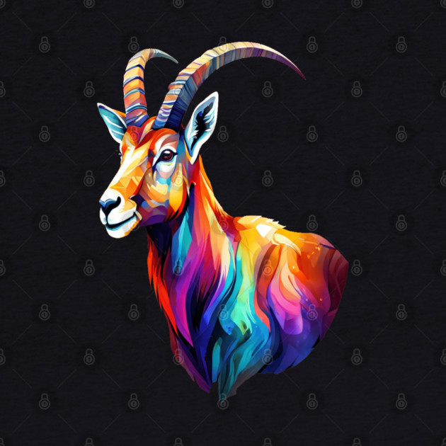 Wild Ibex in Rainbow Colors by BirdsnStuff