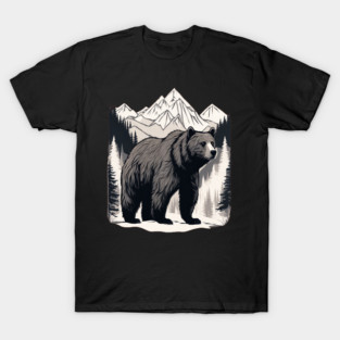 Brown Bear infront of Mountain T-Shirt