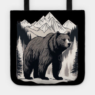 Brown Bear infront of Mountain Tote