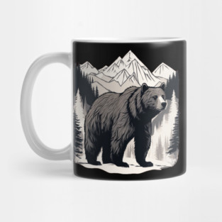 Brown Bear infront of Mountain Mug