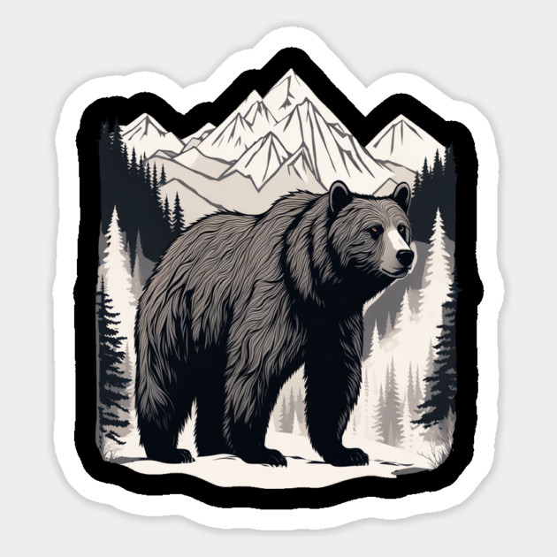 Brown Bear infront of Mountain Magnet by BirdsnStuff