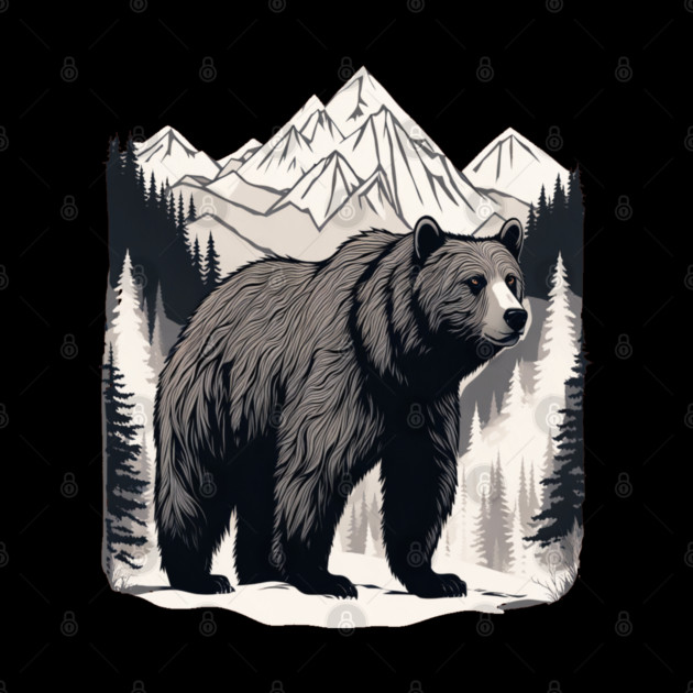 Brown Bear infront of Mountain by BirdsnStuff