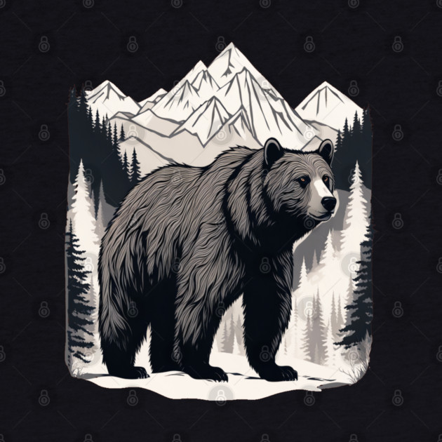 Brown Bear infront of Mountain by BirdsnStuff