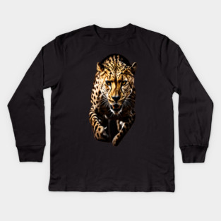 A Cheetah in Motion Kids Long Sleeve T-Shirt