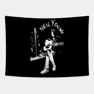 Neil Young Caricature Tapestry