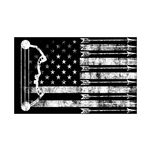 American Flag Deer Hunting Compound Bow and Arrows American Flag