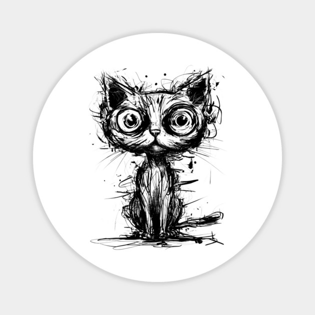 Minimalist Abstract Cat Magnet by TurnEffect