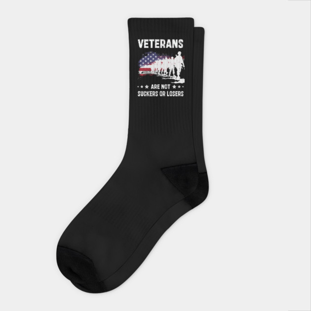 Veterans Are Not Suckers And Losers Socks by JessArty