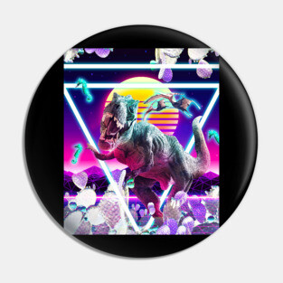 Dinosaur Rave Raving T-Rex Pin