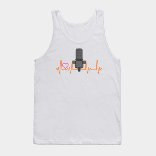 Awesome Podcast Heartbeat Podcaster Heart Beat Tank Top