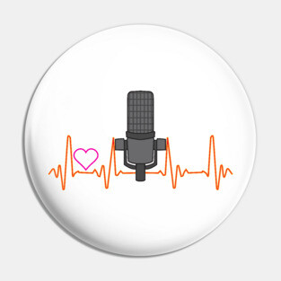 Awesome Podcast Heartbeat Podcaster Heart Beat Pin