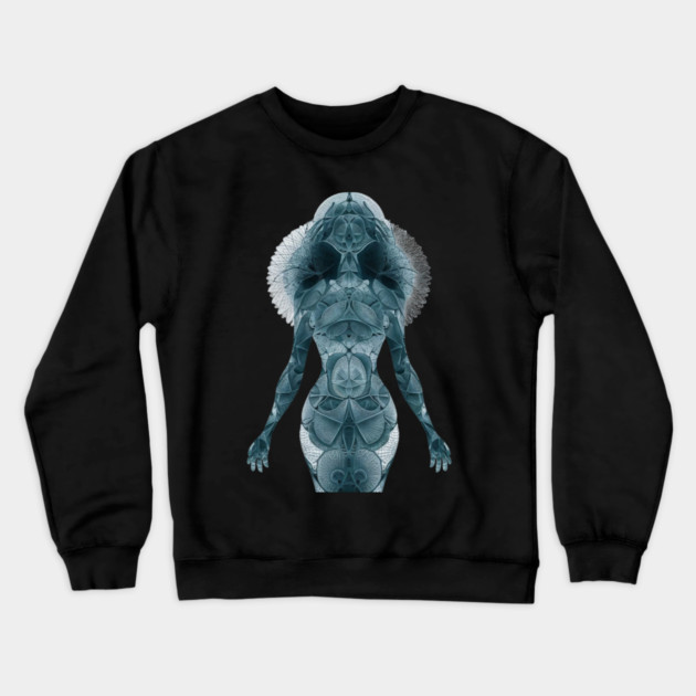 The Woman Monochromatic Blue Tone Crewneck Sweatshirt by animegirlnft