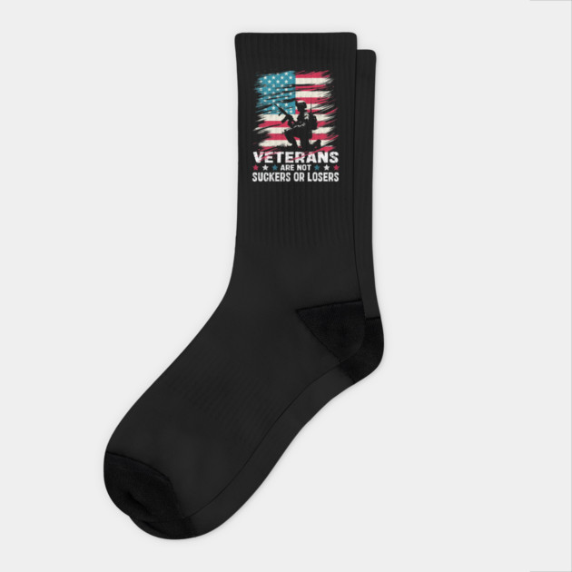 Veterans Are Not Suckers Or Losers Socks by JessArty