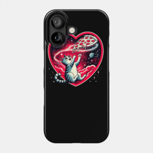 Cat Eating Pizza, Funny Pizza Lover Phone Case
