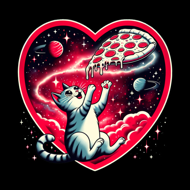 Cat Eating Pizza, Funny Pizza Lover by logiamerch