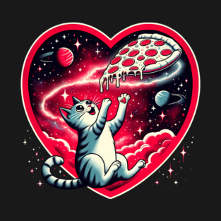 Cat Eating Pizza, Funny Pizza Lover T-Shirt