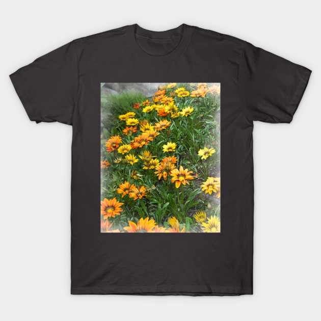 Orange And Yellow Blooms T-Shirt by KirtTisdale