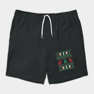 Funny Whiskey Drinking Ugly Christmas Sweater Shorts
