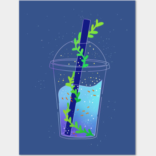 Bubble tea aquarium Posters and Art