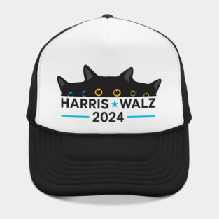 Harris Walz 2024 Election Cat - Funny Cat Ladies for Kamala Harris Walz 2024 Hat
